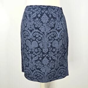 Vintage Jones New York Damask Silk Faux Wrap Skirt Size 12